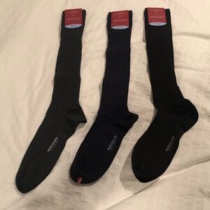 Men's Classic Dress Socks - Black, Navy, and Gray